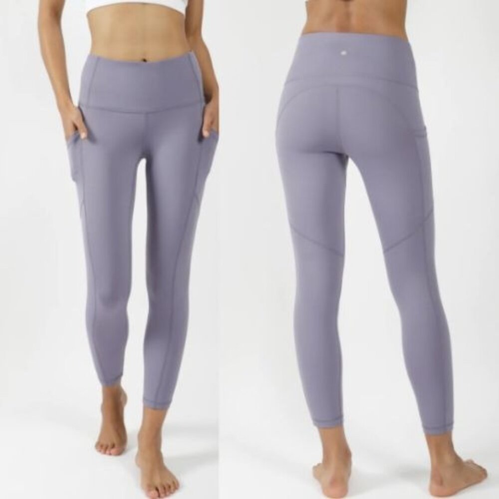 Yogalicious Lux Sugar Plum Athletic Leggings Small Media Pockets High Rise